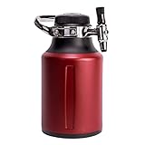 GrowlerWerks uKeg Go Carbonated Growler Beer Gift and Craft Beverage Dispenser for Beer, Soda, Cider, Kombucha and Cocktails, Amazing Gift for Beer Lovers,64 oz, Chili