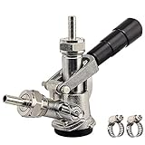 Jansamn Keg Coupler, Sankey D Tap with Stainless Steel Probe, Keg Coupler D System with Black Handle & Hose Clamp, D Style