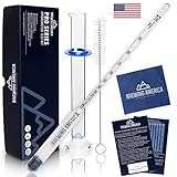 Hydrometer Alcohol Meter Test Kit: Distilled Alcohol American-Made 0-200 Proof Pro Series Traceable Alcoholmeter Tester Set with Glass Jar for Proofing Distilled Spirits - Made in America