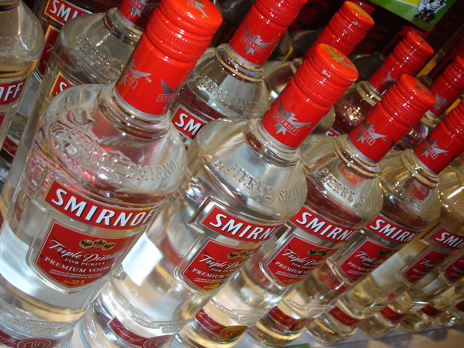 many bottles of Smirnoff Premium vodka