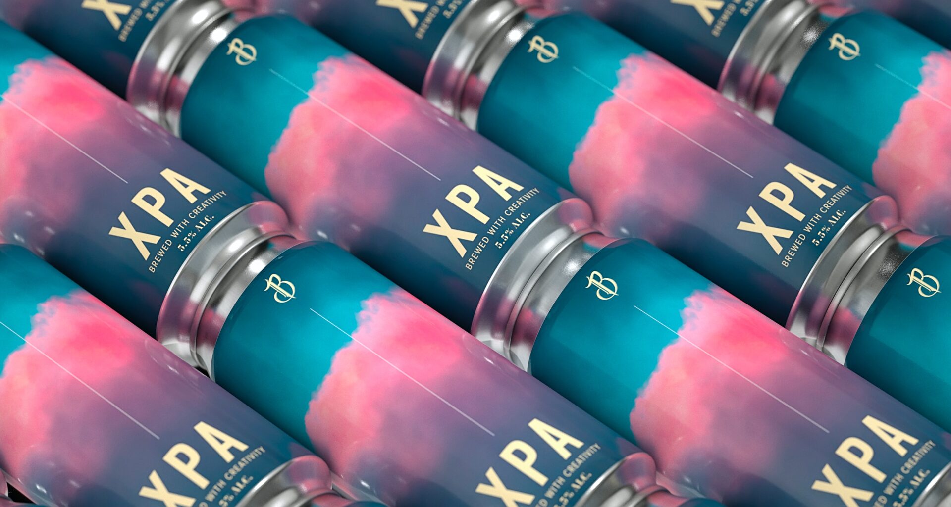 pink blue and green can bottles with XPA 