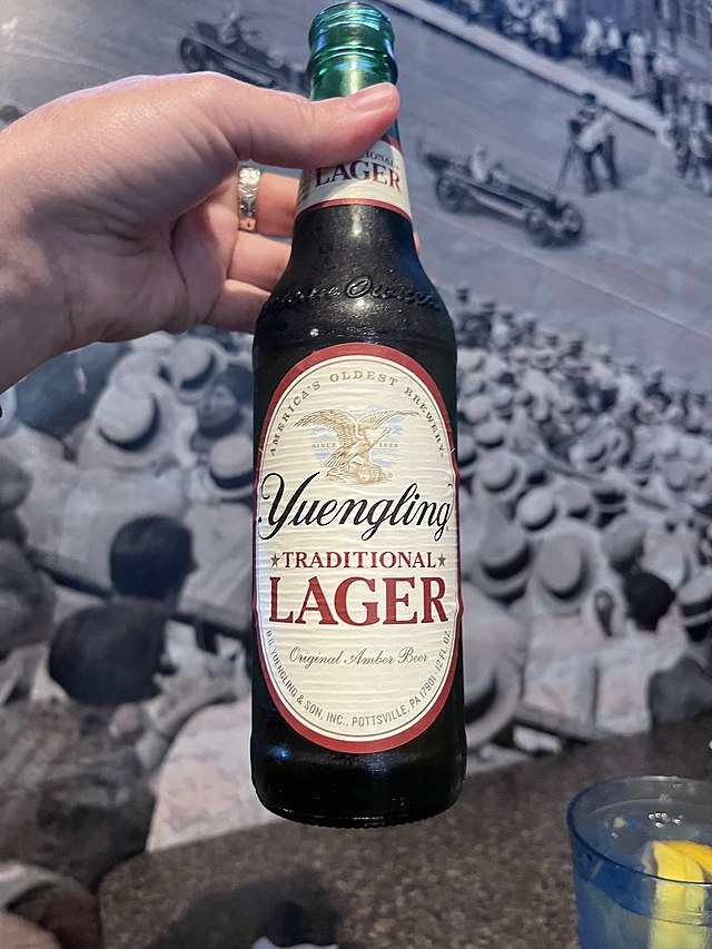 a bottle of Yuengling Traditional Lager 