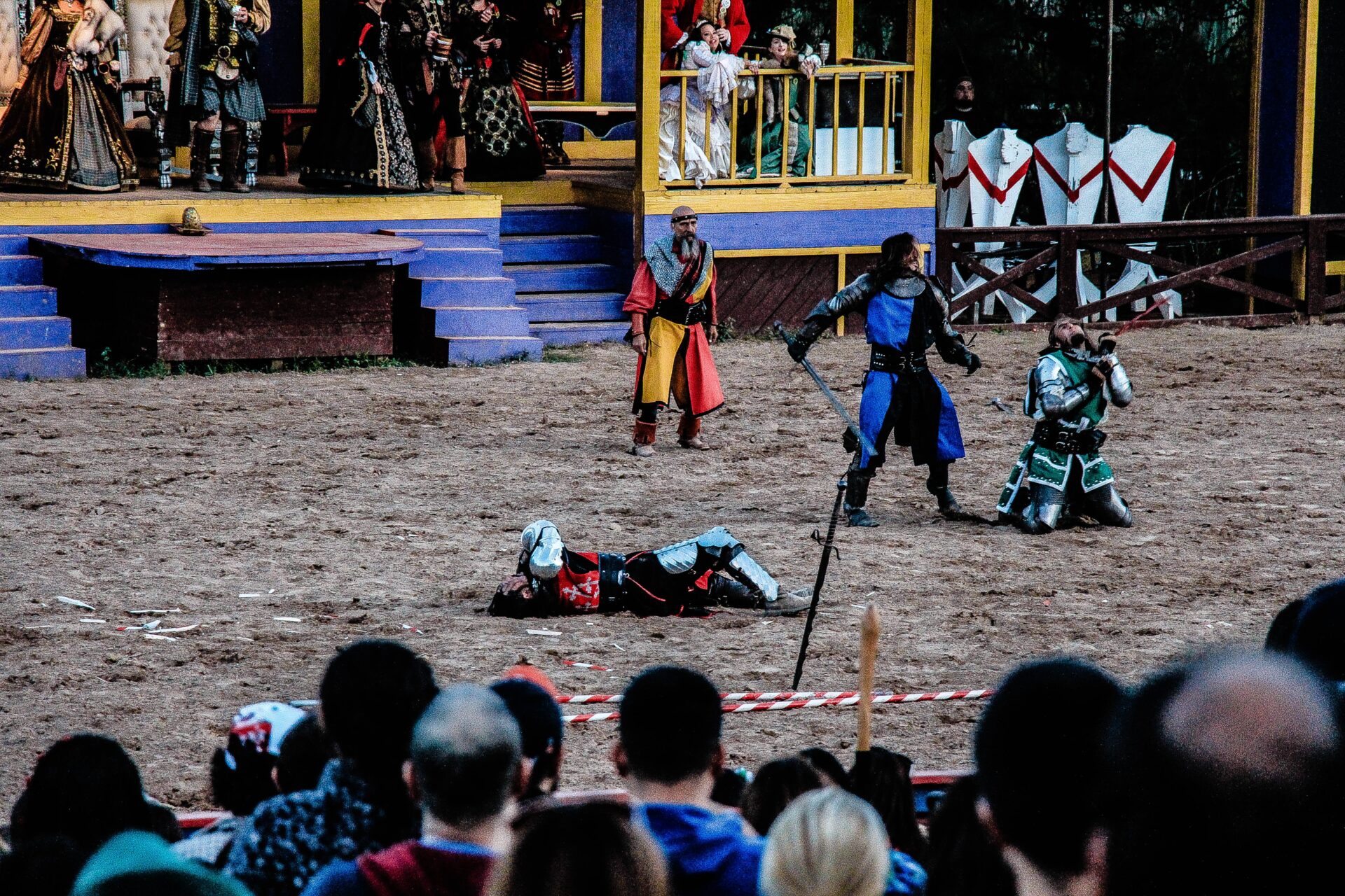 people playing historical play on field